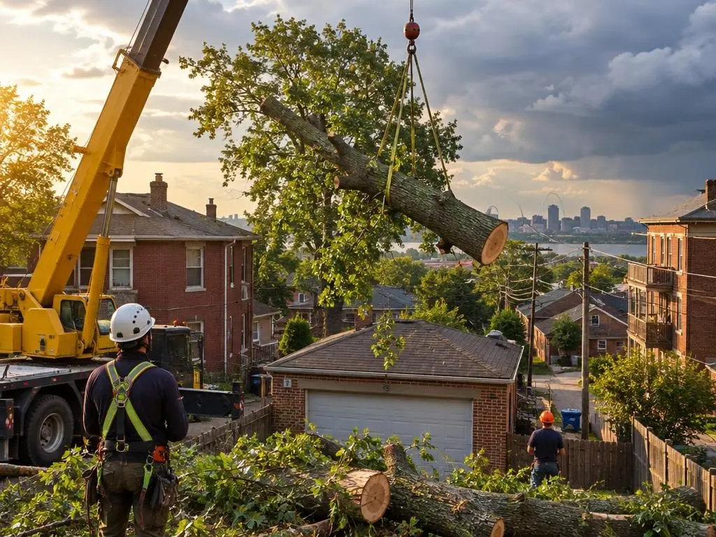 Crane-Assisted Tree Removal in St. Louis, MO